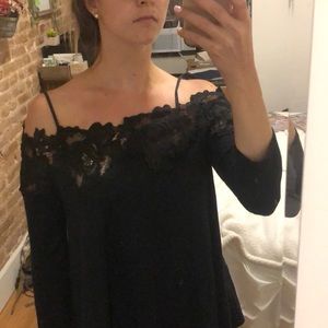 NWT Off the Shoulder Black Tunic